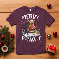 Funny F Caw F Chicken Christmas T Shirt Merry F Caw F Quote Holiday - Wonder Print Shop