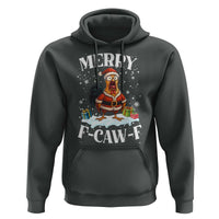 Funny F Caw F Chicken Christmas Hoodie Merry F Caw F Quote Holiday - Wonder Print Shop