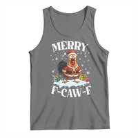 Funny F Caw F Chicken Christmas Tank Top Merry F Caw F Quote Holiday - Wonder Print Shop