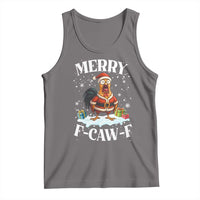 Funny F Caw F Chicken Christmas Tank Top Merry F Caw F Quote Holiday - Wonder Print Shop