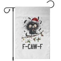 Funny F Caw F Christmas Crow Garden Flag Santa Raven Xmas Holiday Snowflake - Wonder Print Shop