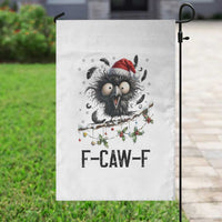 Funny F Caw F Christmas Crow Garden Flag Santa Raven Xmas Holiday Snowflake - Wonder Print Shop