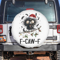 Funny F Caw F Christmas Crow Spare Tire Cover Santa Raven Xmas Holiday Snowflake - Wonder Print Shop