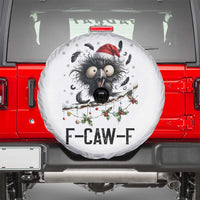 Funny F Caw F Christmas Crow Spare Tire Cover Santa Raven Xmas Holiday Snowflake - Wonder Print Shop
