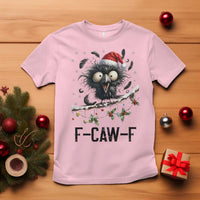 Funny F Caw F Christmas Crow T Shirt Santa Raven Xmas Holiday Snowflake - Wonder Print Shop