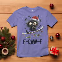 Funny F Caw F Christmas Crow T Shirt Santa Raven Xmas Holiday Snowflake - Wonder Print Shop