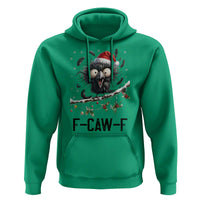 Funny F Caw F Christmas Crow Hoodie Santa Raven Xmas Holiday Snowflake - Wonder Print Shop