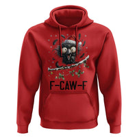 Funny F Caw F Christmas Crow Hoodie Santa Raven Xmas Holiday Snowflake - Wonder Print Shop