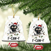 Funny F Caw F Christmas Crow Ceramic Ornament Santa Raven Xmas Holiday Snowflake - Wonder Print Shop