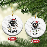 Funny F Caw F Christmas Crow Ceramic Ornament Santa Raven Xmas Holiday Snowflake - Wonder Print Shop