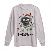 Funny F Caw F Christmas Crow Long Sleeve Shirt Santa Raven Xmas Holiday Snowflake - Wonder Print Shop
