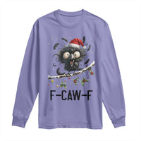 Funny F Caw F Christmas Crow Long Sleeve Shirt Santa Raven Xmas Holiday Snowflake - Wonder Print Shop