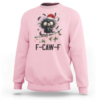 Funny F Caw F Christmas Crow Sweatshirt Santa Raven Xmas Holiday Snowflake - Wonder Print Shop