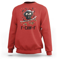 Funny F Caw F Christmas Crow Sweatshirt Santa Raven Xmas Holiday Snowflake - Wonder Print Shop