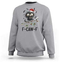 Funny F Caw F Christmas Crow Sweatshirt Santa Raven Xmas Holiday Snowflake - Wonder Print Shop