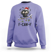 Funny F Caw F Christmas Crow Sweatshirt Santa Raven Xmas Holiday Snowflake - Wonder Print Shop