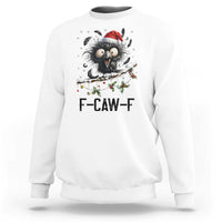 Funny F Caw F Christmas Crow Sweatshirt Santa Raven Xmas Holiday Snowflake - Wonder Print Shop