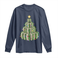 Book Christmas Tree Book Lover Teacher Librarian Long Sleeve Shirt - Wonder Print Shop