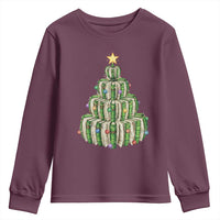 Book Christmas Tree Book Lover Teacher Librarian Youth Sweatshirt - Wonder Print Shop