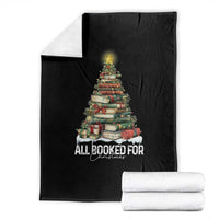 All Booked For Christmas Throw Blanket Xmas Tree Lights Book Lover - Wonder Print Shop