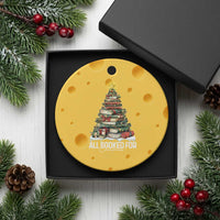All Booked For Christmas Ceramic Ornament Xmas Tree Lights Book Lover - Wonder Print Shop
