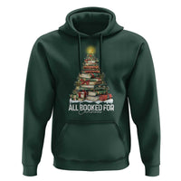 All Booked For Christmas Hoodie Xmas Tree Lights Book Lover - Wonder Print Shop