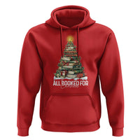 All Booked For Christmas Hoodie Xmas Tree Lights Book Lover - Wonder Print Shop