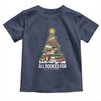 All Booked For Christmas Toddler T Shirt Xmas Tree Lights Book Lover - Wonder Print Shop