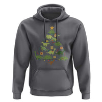 Funny Christmas Dinosaur Hoodie Dino Xmas Tree Rex Paleontologist - Wonder Print Shop