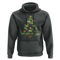 Funny Christmas Dinosaur Hoodie Dino Xmas Tree Rex Paleontologist - Wonder Print Shop