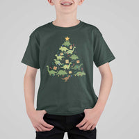 Funny Christmas Dinosaur T Shirt For Kid Dino Xmas Tree Rex Paleontologist - Wonder Print Shop