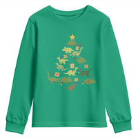 Funny Christmas Dinosaur Youth Sweatshirt Dino Xmas Tree Rex Paleontologist - Wonder Print Shop