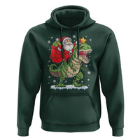 Funny Dinosaur Christmas Santa Claus Riding Dino Hoodie - Wonder Print Shop