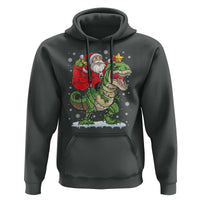 Funny Dinosaur Christmas Santa Claus Riding Dino Hoodie - Wonder Print Shop