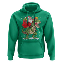 Funny Dinosaur Christmas Santa Claus Riding Dino Hoodie - Wonder Print Shop
