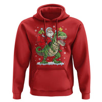 Funny Dinosaur Christmas Santa Claus Riding Dino Hoodie - Wonder Print Shop
