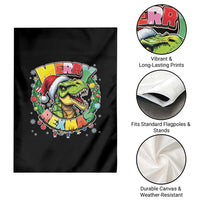 Funny Christmas Dinosaur Garden Flag Merry Rexmas Dino Xmas Wreath - Wonder Print Shop