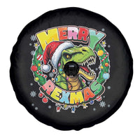 Funny Christmas Dinosaur Spare Tire Cover Merry Rexmas Dino Xmas Wreath - Wonder Print Shop