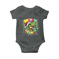 Funny Christmas Dinosaur Baby Onesie Merry Rexmas Dino Xmas Wreath - Wonder Print Shop