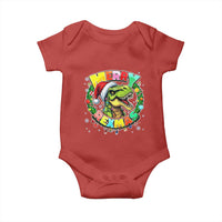 Funny Christmas Dinosaur Baby Onesie Merry Rexmas Dino Xmas Wreath - Wonder Print Shop