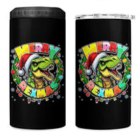 Funny Christmas Dinosaur 4 in 1 Can Cooler Tumbler Merry Rexmas Dino Xmas Wreath - Wonder Print Shop