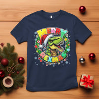 Funny Christmas Dinosaur T Shirt Merry Rexmas Dino Xmas Wreath - Wonder Print Shop