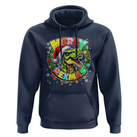 Funny Christmas Dinosaur Hoodie Merry Rexmas Dino Xmas Wreath - Wonder Print Shop