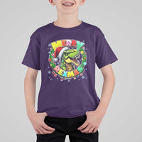 Funny Christmas Dinosaur T Shirt For Kid Merry Rexmas Dino Xmas Wreath - Wonder Print Shop