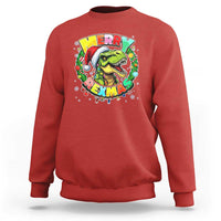 Funny Christmas Dinosaur Sweatshirt Merry Rexmas Dino Xmas Wreath - Wonder Print Shop