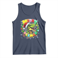 Funny Christmas Dinosaur Tank Top Merry Rexmas Dino Xmas Wreath - Wonder Print Shop
