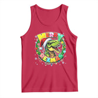 Funny Christmas Dinosaur Tank Top Merry Rexmas Dino Xmas Wreath - Wonder Print Shop