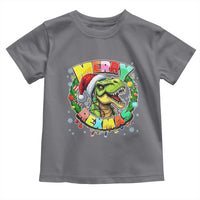 Funny Christmas Dinosaur Toddler T Shirt Merry Rexmas Dino Xmas Wreath - Wonder Print Shop