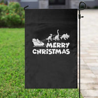 Funny Xmas Dinosaur Garden Flag Merry Christmas Dino Santa's Sleigh - Wonder Print Shop