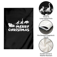 Funny Xmas Dinosaur Garden Flag Merry Christmas Dino Santa's Sleigh - Wonder Print Shop